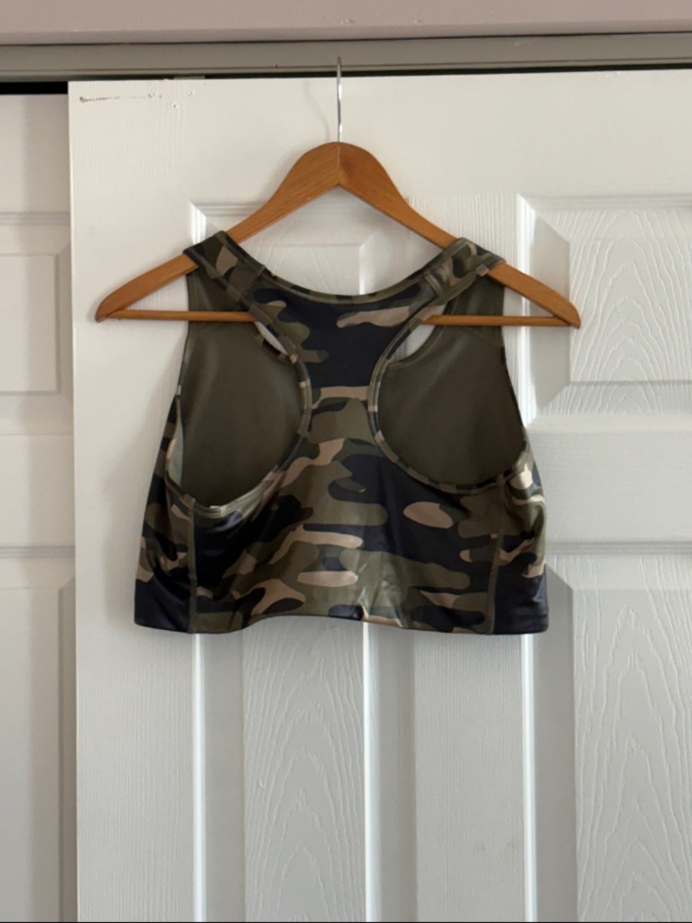 Nike Camo Sports Bra - Olive, Black, Tan - 1X - Picture 4 of 7